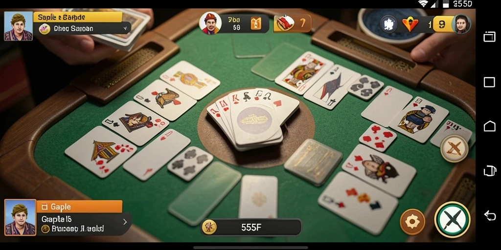 Tampilan menarik dari gameplay Gaple di 555F.