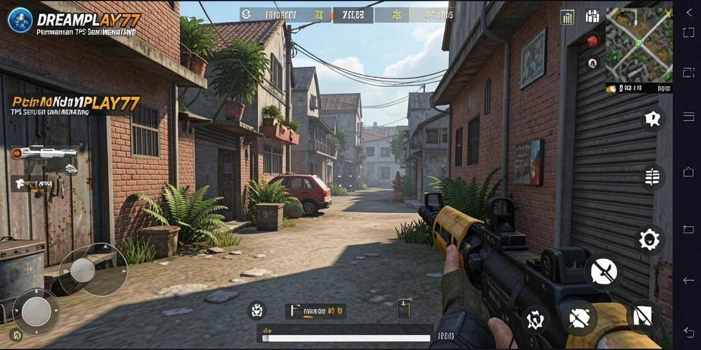 Screenshot gameplay DREAMPLAY77 yang menunjukkan pertempuran yang intens.