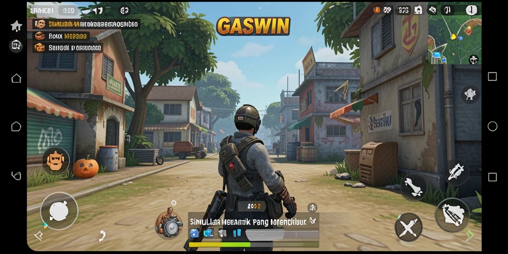 Screenshot utama <strong>GASWIN</strong> menampilkan gameplay simulasi yang seru dan interaktif.