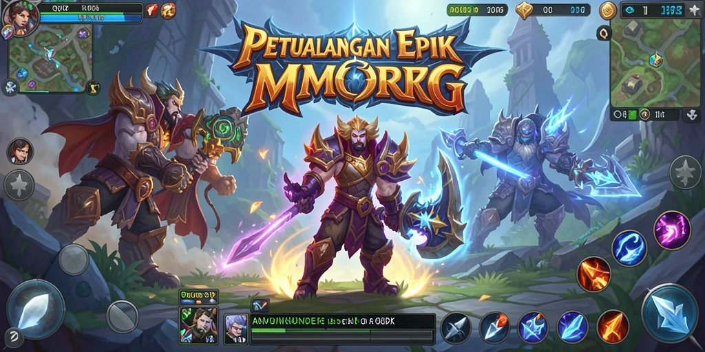 Gameplay QQRP yang epik dan mendalam dalam dunia MMORPG.