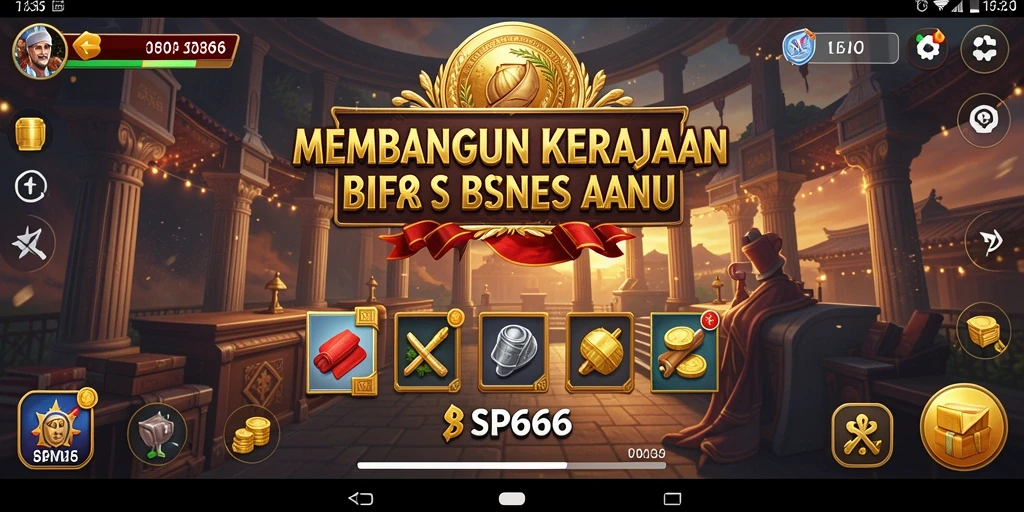 Screenshot utama SP666 menampilkan gameplay manajemen bisnis yang seru.