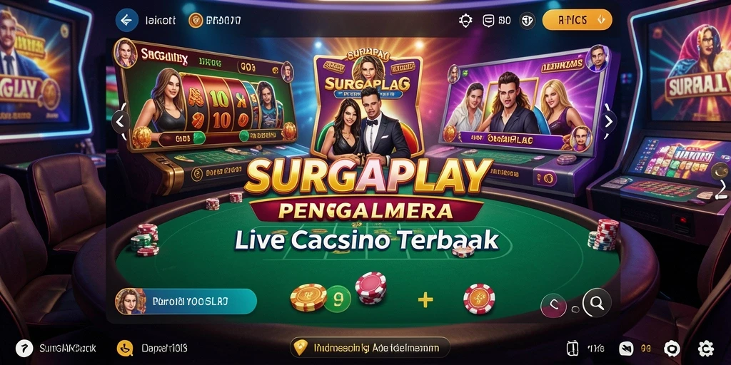 Screenshot SURGAPLAY menunjukkan gameplay Live Casino yang seru dan interaktif.